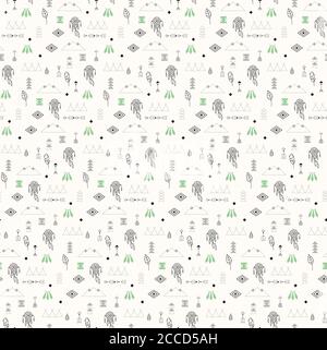 Seamless pattern with native American symbols, vector illustration Stock Vector