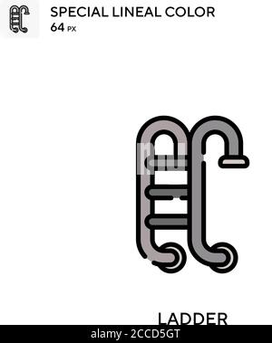Ladder Special lineal color icon. Illustration symbol design template for web mobile UI element. Perfect color modern pictogram on editable stroke. Stock Vector