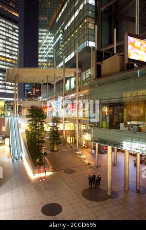 Shimbashi, Tokyo, Kanto Region, Honshu, Japan - Modern office buildings and shopping mall at Shiodome Area. Stock Photo