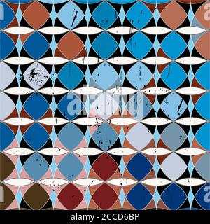 abstract geometric pattern background, retro/vintage style, with circle/oval Stock Vector