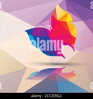 Geometric polygonal butterfly, pattern design, vector illustration Stock Vector