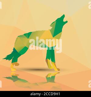 Geometric polygonal wolf, pattern design, vector illustration Stock Vector