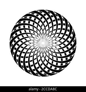 Spiral serpentine in round shape illusion on white Stock Vector