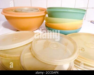 Large Tupperware Bowl with Yellow Lid