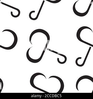 Seamless pattern with black cloud umbrella Stock Vector