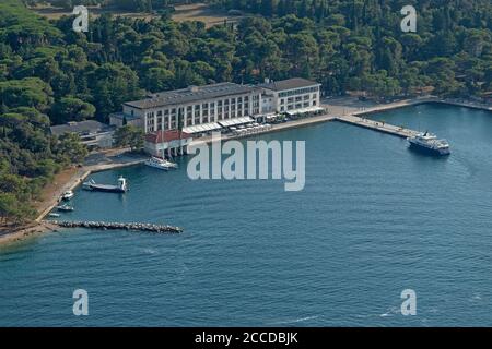 aerial photo, harbour, Brijuni Islands, Istria, Croatia Stock Photo