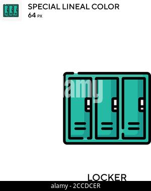 Locker Special lineal color icon. Illustration symbol design template for web mobile UI element. Perfect color modern pictogram on editable stroke. Stock Vector