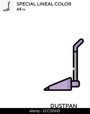 Dustpan Special lineal color icon. Illustration symbol design template for web mobile UI element. Perfect color modern pictogram on editable stroke. Stock Vector
