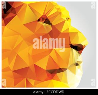 Geometric polygon lion head, triangle pattern Stock Vector