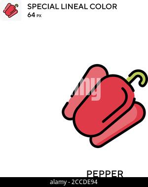 Pepper Special lineal color icon. Illustration symbol design template for web mobile UI element. Perfect color modern pictogram on editable stroke. Stock Vector