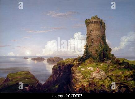 Thomas Cole Ruine Italian Coast Scene with Ruined Tower, Thomas Cole, 1838, National ...