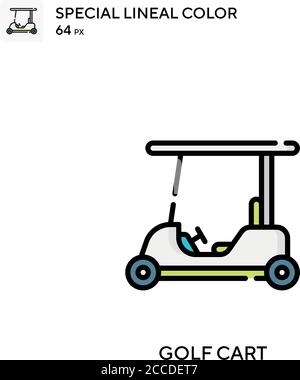 Golf cart Special lineal color vector icon. Illustration symbol design ...