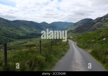 Walking the Gap of Dunloe as part of our Kerry Way hike in 2019 Stock Photo