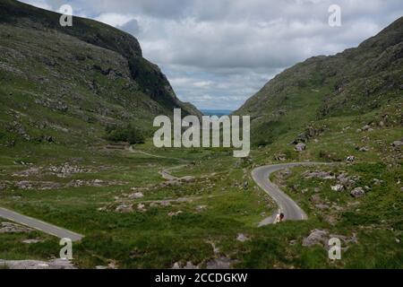 Walking the Gap of Dunloe as part of our Kerry Way hike in 2019 Stock Photo