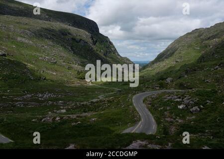 Walking the Gap of Dunloe as part of our Kerry Way hike in 2019 Stock Photo