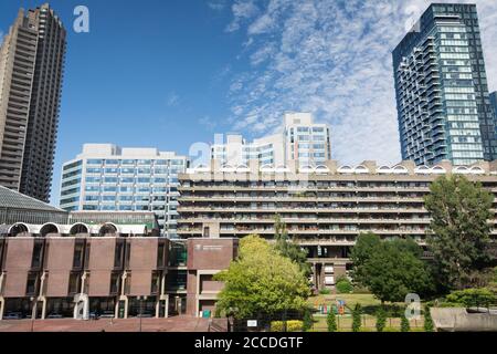 Guildhall School of Music & Drama on the Barbican Exhibition Centre and Estate, Silk Street, City of London, EC1, UK Stock Photo