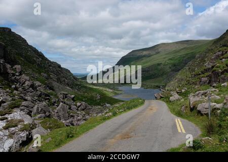 Walking the Gap of Dunloe as part of our Kerry Way hike in 2019 Stock Photo