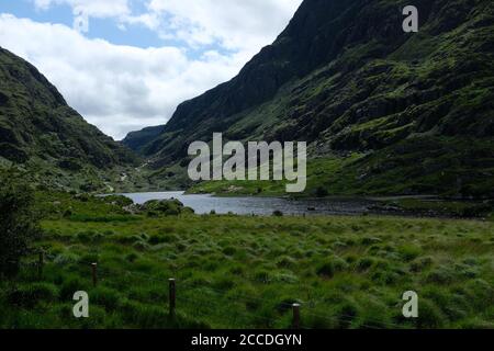 Walking the Gap of Dunloe as part of our Kerry Way hike in 2019 Stock Photo