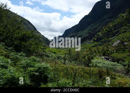 Walking the Gap of Dunloe as part of our Kerry Way hike in 2019 Stock Photo