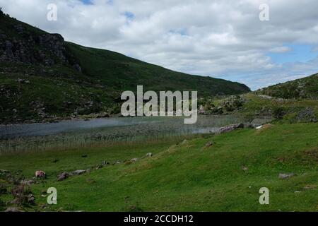 Walking the Gap of Dunloe as part of our Kerry Way hike in 2019 Stock Photo