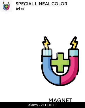 Magnet Special lineal color icon. Illustration symbol design template for web mobile UI element. Perfect color modern pictogram on editable stroke. Stock Vector
