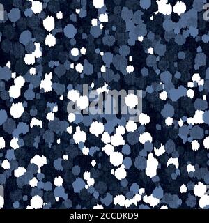 Sashiko seamless indigo dye pattern with traditional white Japanese embroidery, vector illustration Stock Vector