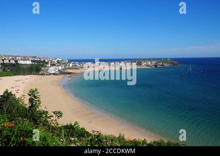 St Ives, north Cornwall, seen from Portminster Point Stock Photo