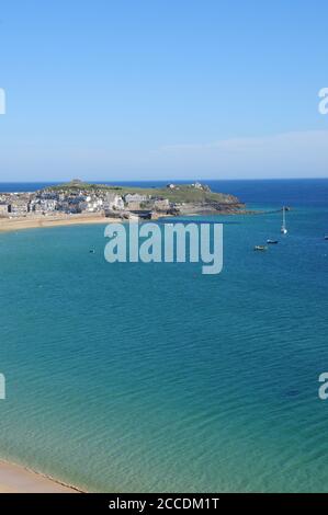 St Ives, north Cornwall, seen from Portminster Point Stock Photo