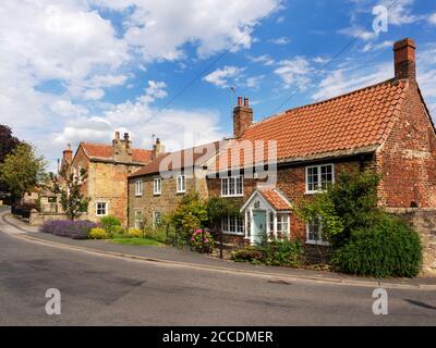 Houses facing Scriven Green at Old Scriven near Knaresborough North Yorkshire England Stock Photo