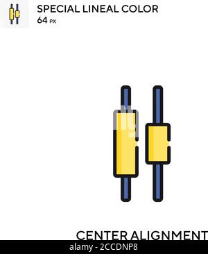 Center alignment Special lineal color icon. Illustration symbol design template for web mobile UI element. Perfect color modern pictogram on editable Stock Vector