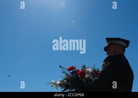 Pilsen, Czech Republic. 21st Aug, 2020. Memorial of Warsaw Pact invasion in August 68 was unveiled in Pilsen, Czech Republic, on Friday, August 21, 2020. Credit: Miroslav Chaloupka/CTK Photo/Alamy Live News Stock Photo