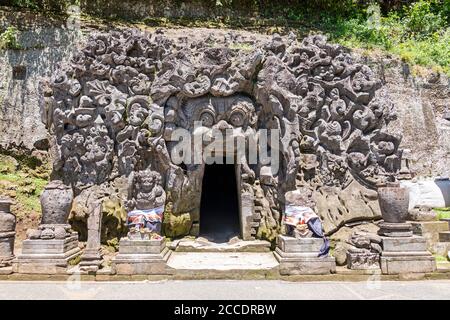 Goa Gajah, or Elephant Cave, is located on the island of Bali near Ubud, in Indonesia. Built in the 9th century, although the exact origins of the cav Stock Photo