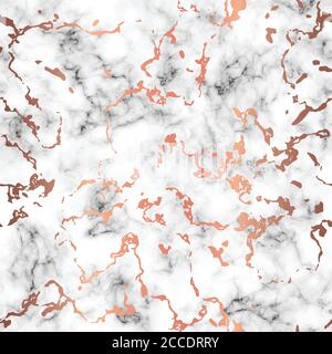 Vector marble texture design with copper splatter spots, black and white marbling surface, modern luxurious background, vector illustration Stock Vector