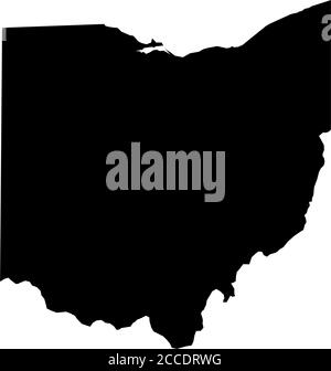Ohio, state of USA - solid black outline map of country area. Simple ...