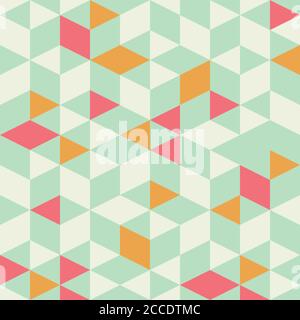Geometric triangle seamless pattern with color mint, vector illustration Stock Vector