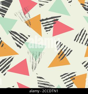 Geometric triangle seamless pattern with color mint, vector illustration Stock Vector