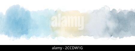 Light blue and gray gradient hand-painted watercolor abstract background. Stain artistic vector used as being an element in the decorative design of h Stock Vector