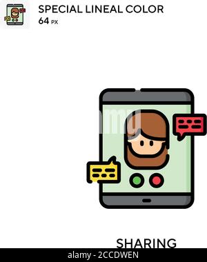 Sharing Special lineal color icon. Illustration symbol design template for web mobile UI element. Perfect color modern pictogram on editable stroke. Stock Vector