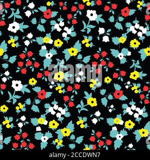 Floral Ornament Simple Cute Floral Pattern Little Blue Flowers Forget Me Nots Hand Drawn Doodle Seamless Pattern For Textiles Covers Packaging Stock Photo Alamy