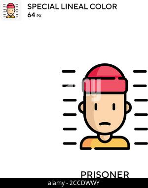 Prisoner Special lineal color icon. Illustration symbol design template for web mobile UI element. Perfect color modern pictogram on editable stroke. Stock Vector