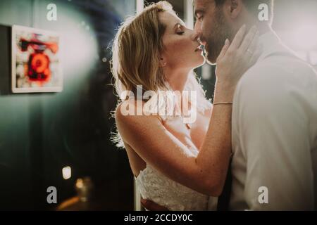 Newlyweds, happy, in love Stock Photo