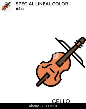 Cello Special lineal color icon. Illustration symbol design template for web mobile UI element. Perfect color modern pictogram on editable stroke. Stock Vector