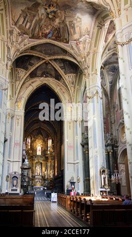 Lviv (Lwiw, Lemberg), Dormition or Assumption Church (Ukrainian Orthodox church), nave in Lviv Oblast, Ukraine Stock Photo