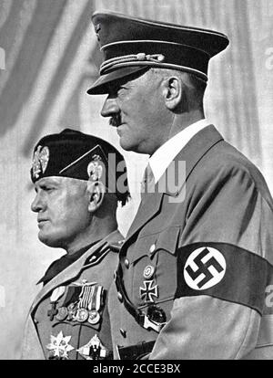 Benito Mussolini and Adolf Hitler Stock Photo