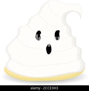 Halloween Ghost, Recipes FOR HALLOWEEN. DESSERTS. Isolated element. Vector illustration. Stock Vector