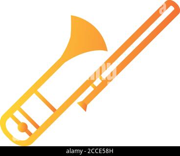 trombone air instrument musical line style icon vector illustration ...