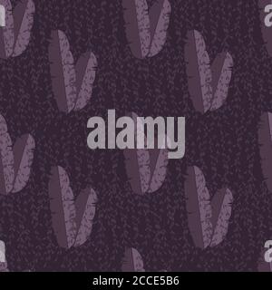 Seamless pattern with jungle palm leaves on purple background, vector illustration Stock Vector