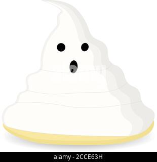 Halloween Ghost, Recipes FOR HALLOWEEN. DESSERTS. Isolated element. Vector illustration. Stock Vector