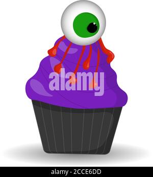 Halloween Cupcake, Recipes FOR HALLOWEEN. DESSERTS. Isolated elements .Vector illustration. Stock Vector