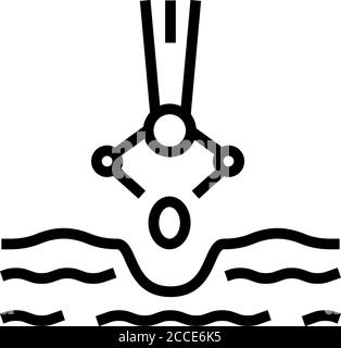 Planting robot white linear icon for dark theme Stock Vector Image ...